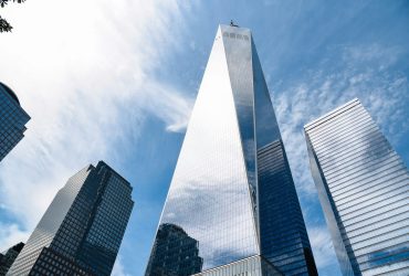 One World Trade Center an other skyscrapers in New York City, USA.